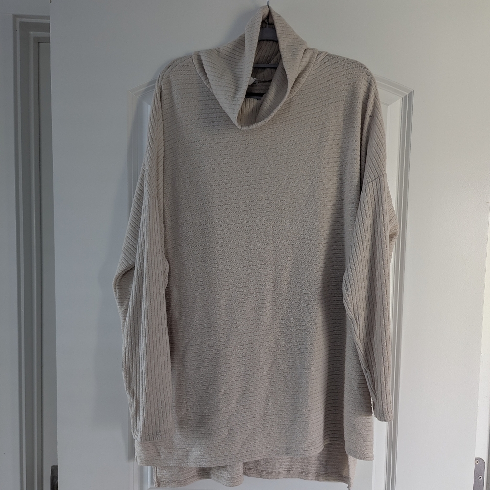 Time and Tru Women's Turtleneck Sweater - Cream